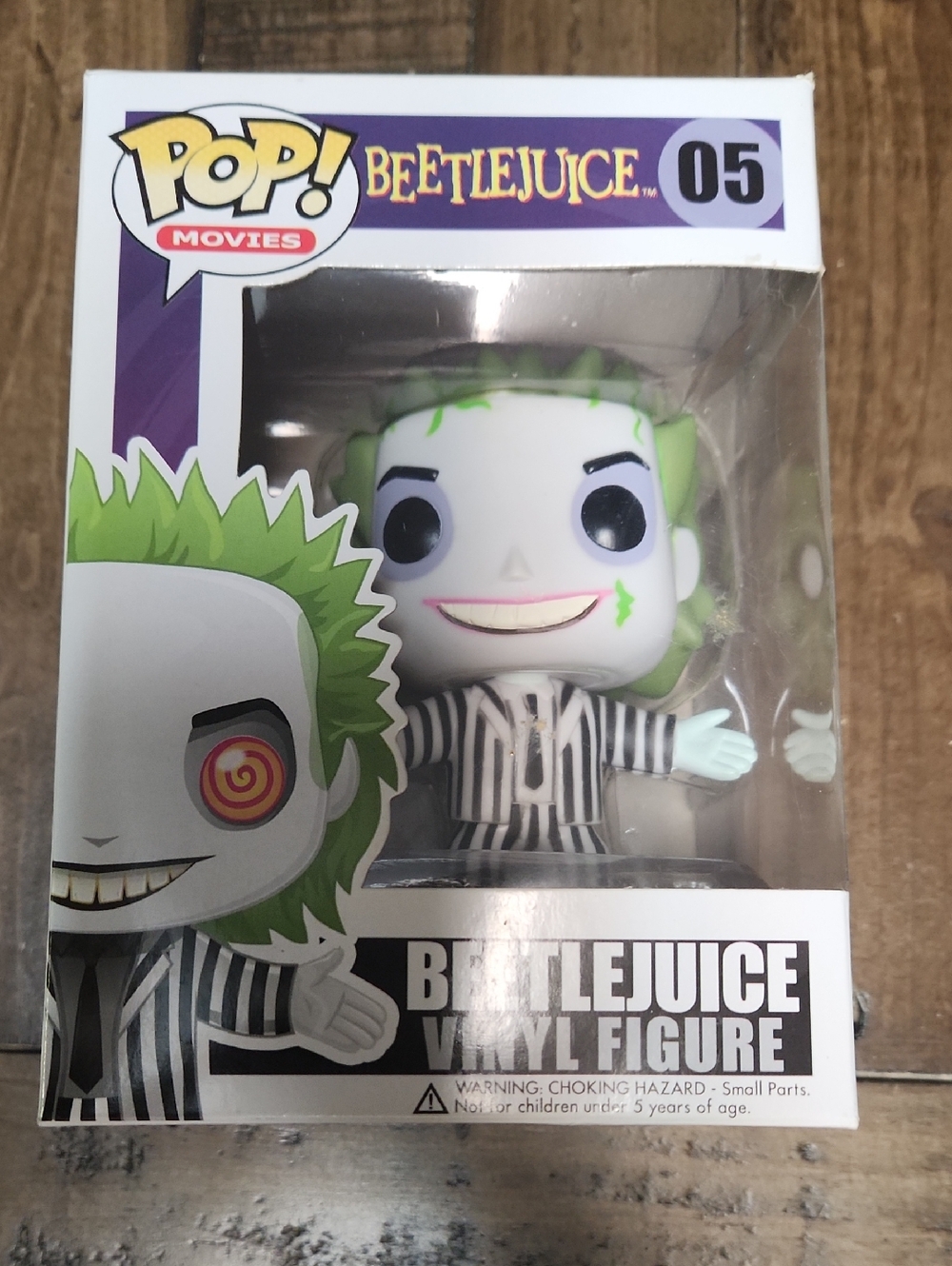 Funko Beetlejuice Pop! Figure - Green Hair, Black & White Striped Suit